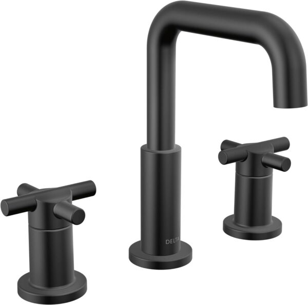 Delta Faucet Nicoli Widespread Bathroom Faucet 3 Hole, Matte Black Bathroom Faucet, 2 Handle Bathroom Faucet, Bathroom Sink Faucet, Drain Assembly, Matte Black 35849LF-BL - Image 24